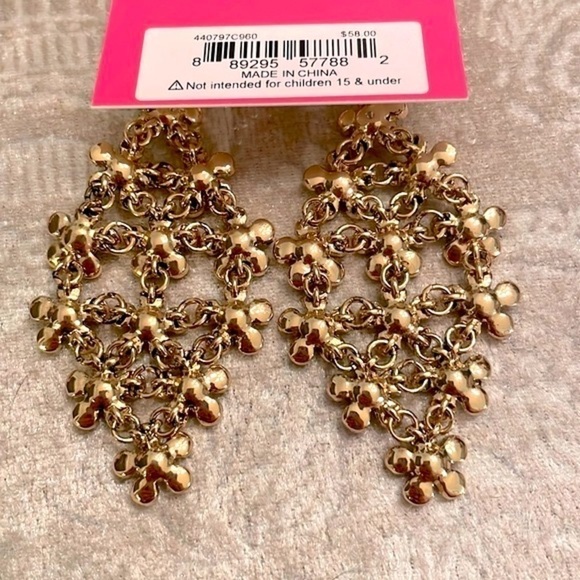 Brand New Betsey Johnson Colorful Flower Necklace & Drop Earring Set Gold Tone - Picture 9 of 11